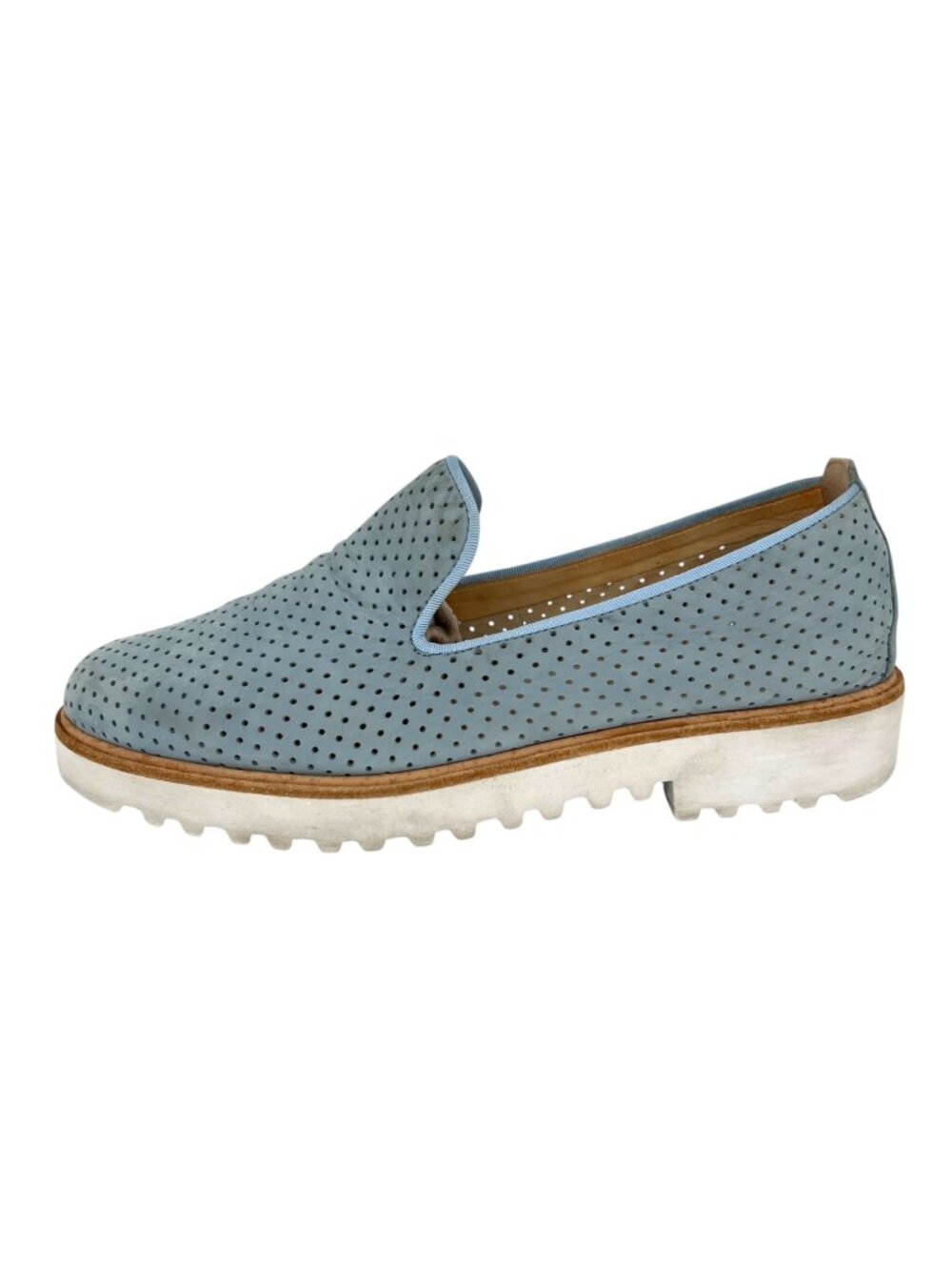 Paul Green Cailey Loafer Light Blue Perforated Slip-on White Sole Size 8 US